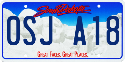 SD license plate 0SJA18