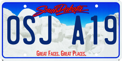 SD license plate 0SJA19