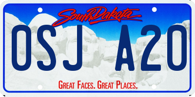 SD license plate 0SJA20