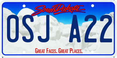 SD license plate 0SJA22