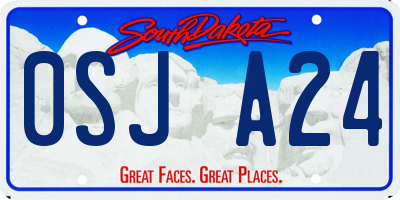 SD license plate 0SJA24