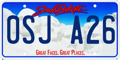 SD license plate 0SJA26