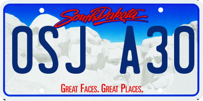 SD license plate 0SJA30