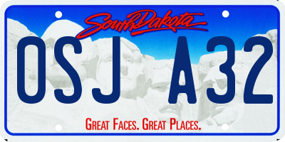 SD license plate 0SJA32