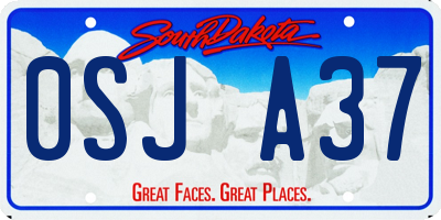 SD license plate 0SJA37