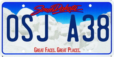 SD license plate 0SJA38