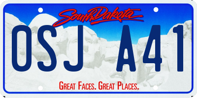 SD license plate 0SJA41