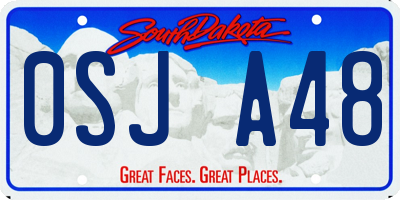 SD license plate 0SJA48