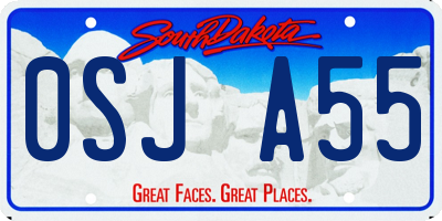SD license plate 0SJA55