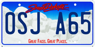 SD license plate 0SJA65