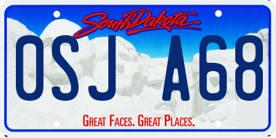 SD license plate 0SJA68