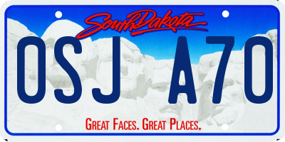SD license plate 0SJA70