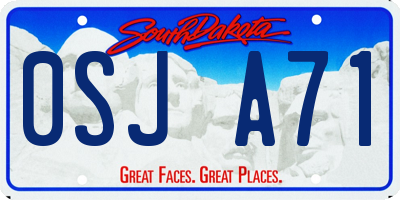 SD license plate 0SJA71