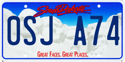 SD license plate 0SJA74