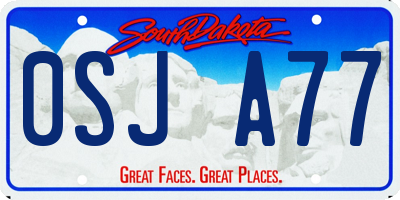 SD license plate 0SJA77