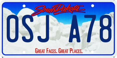 SD license plate 0SJA78