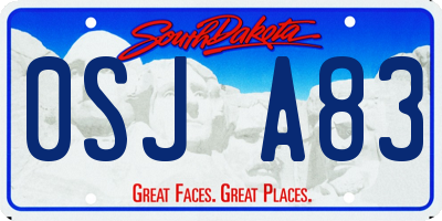 SD license plate 0SJA83