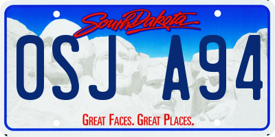 SD license plate 0SJA94