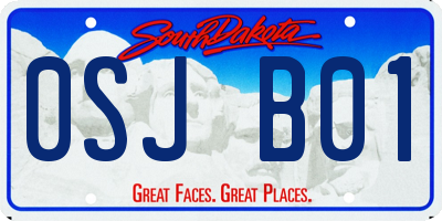SD license plate 0SJB01