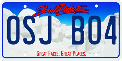 SD license plate 0SJB04