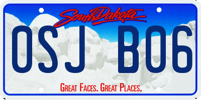 SD license plate 0SJB06