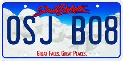 SD license plate 0SJB08