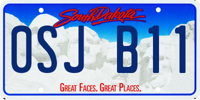 SD license plate 0SJB11