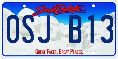 SD license plate 0SJB13