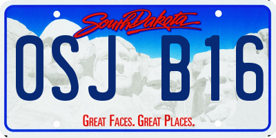 SD license plate 0SJB16