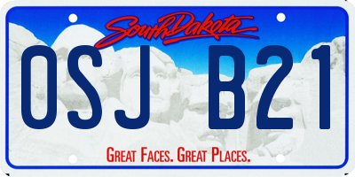 SD license plate 0SJB21