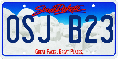 SD license plate 0SJB23