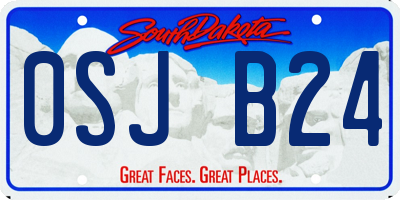 SD license plate 0SJB24