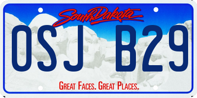 SD license plate 0SJB29