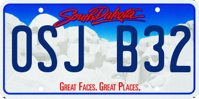 SD license plate 0SJB32