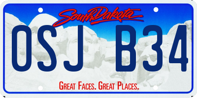 SD license plate 0SJB34