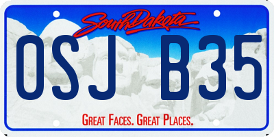 SD license plate 0SJB35