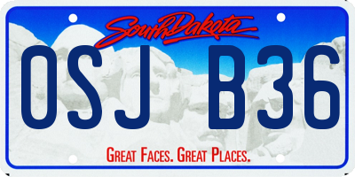 SD license plate 0SJB36