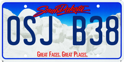 SD license plate 0SJB38