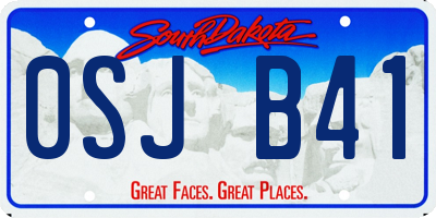 SD license plate 0SJB41