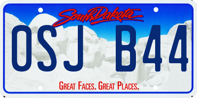 SD license plate 0SJB44