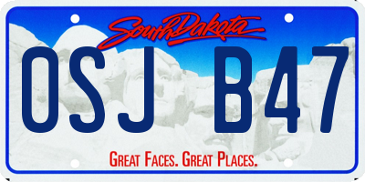 SD license plate 0SJB47