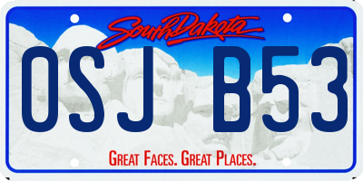 SD license plate 0SJB53