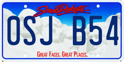 SD license plate 0SJB54