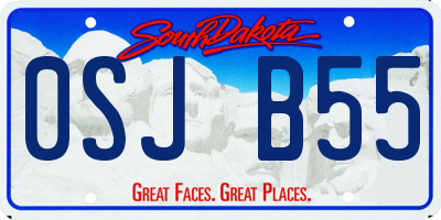 SD license plate 0SJB55