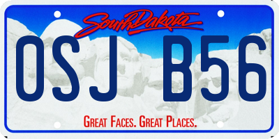 SD license plate 0SJB56