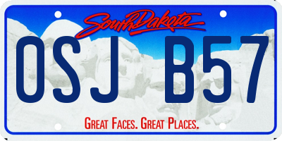 SD license plate 0SJB57