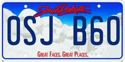 SD license plate 0SJB60