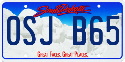SD license plate 0SJB65