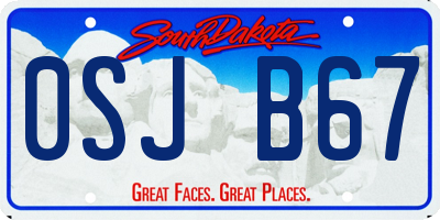 SD license plate 0SJB67