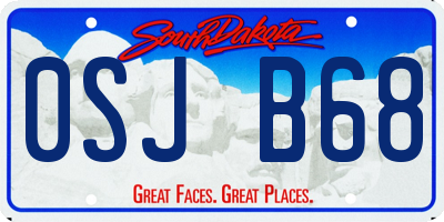 SD license plate 0SJB68